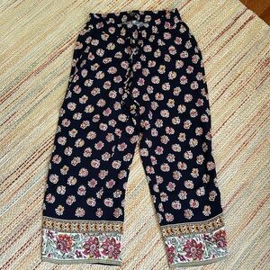 Loft Printed Drawstring Pants, size small